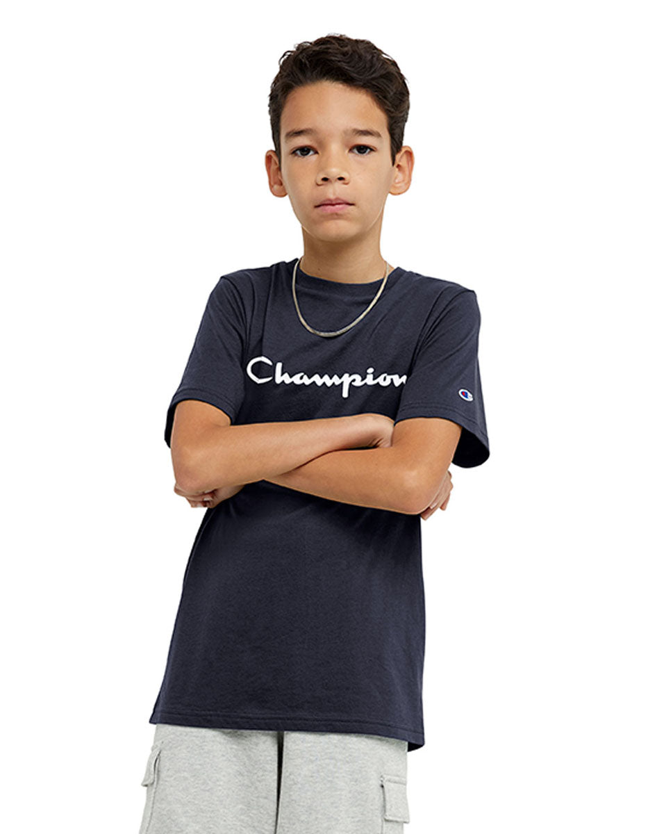 Playera Para Niño Classic Tee Script Champion