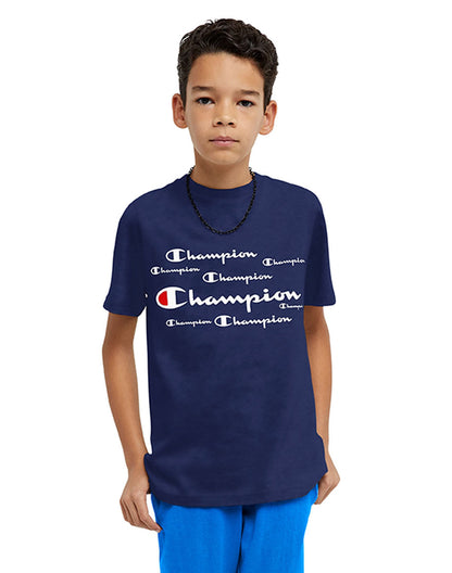 Short-Sleeve Boys' T-Shirt, Multi Classic Script