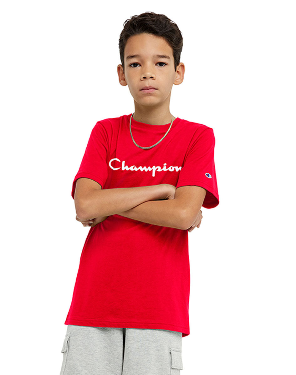 Playera Para Niño Classic Tee Script Champion