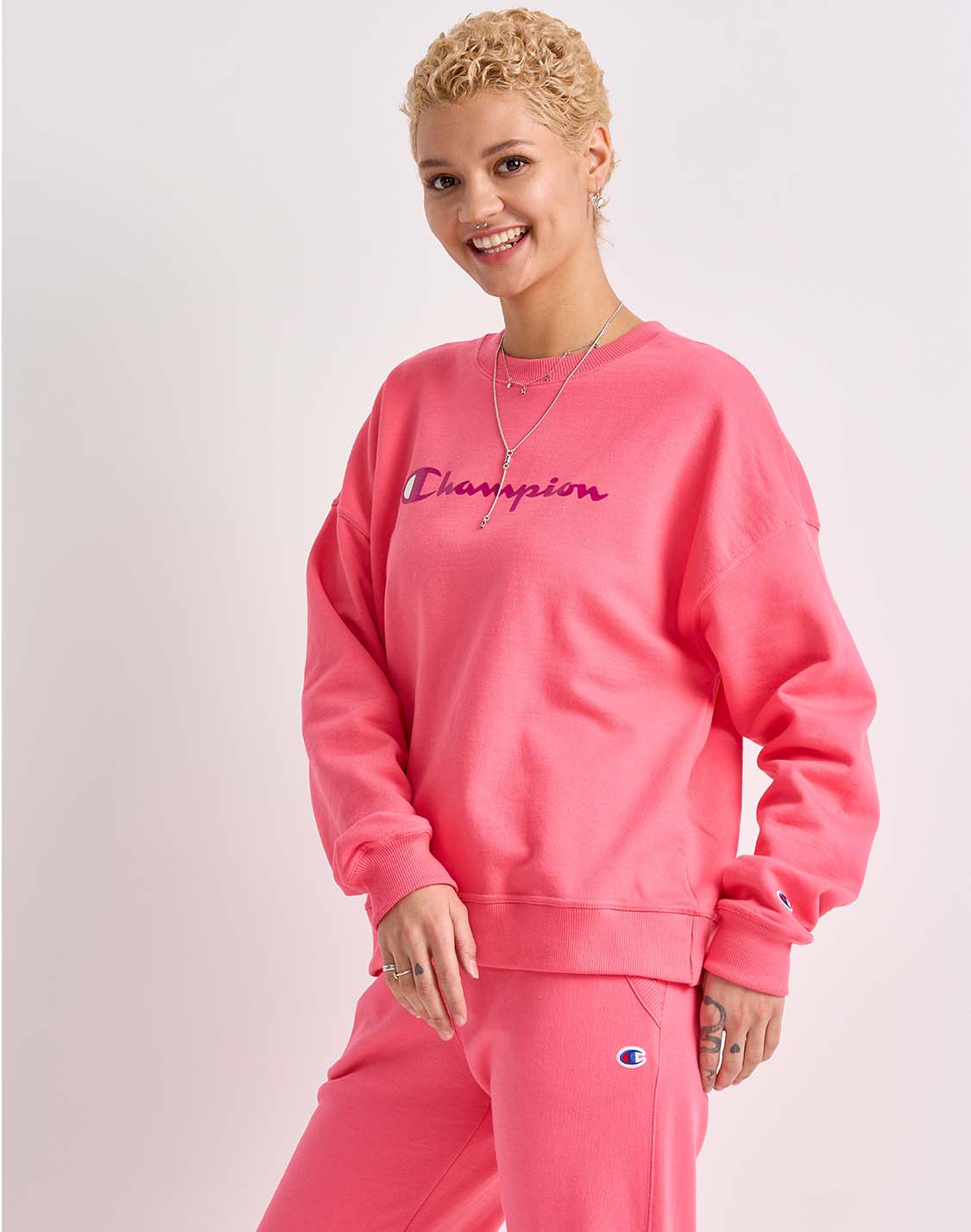 Sudadera Cuello Redondo Para Mujer Powerblend Relaxed Champion Champion Mexico